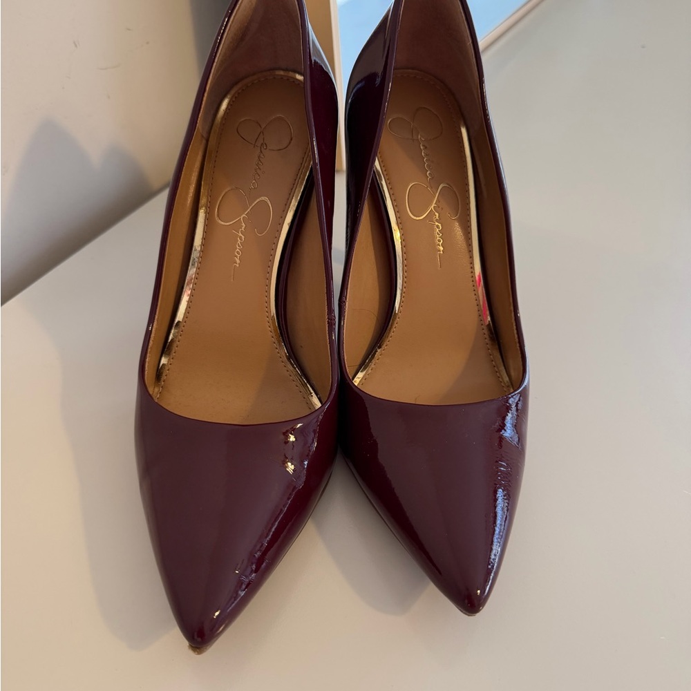 Jessica Simpson Dark Red Patent Heels